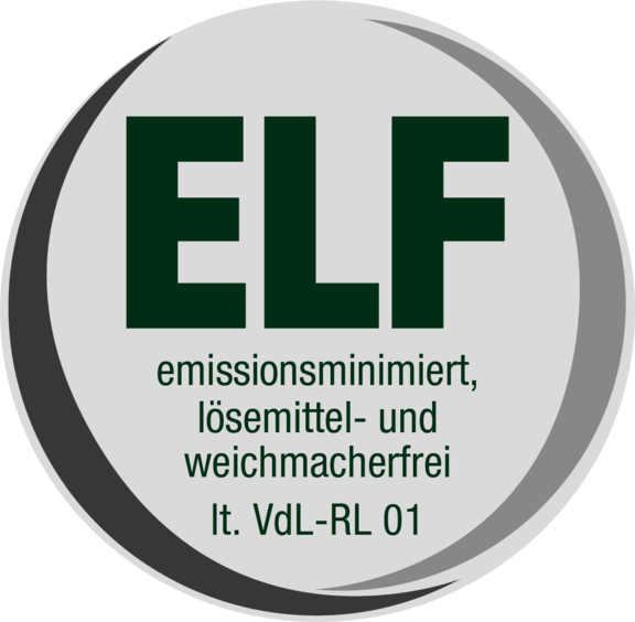 ELF = emissionsminimiert, lösemittel- und weichmacherfrei lt. VdL-RL 01 elf-signet-2022.PNG